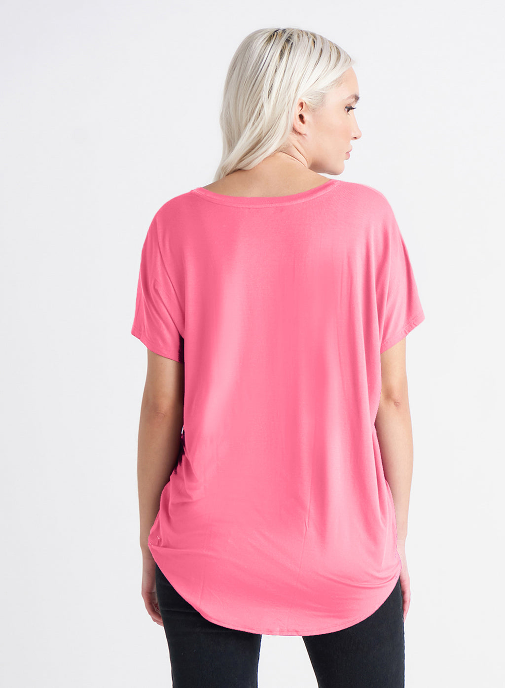 Dex V-Neck Curved Hem T-Shirt – Fashion-Sense-Boutique-Canada