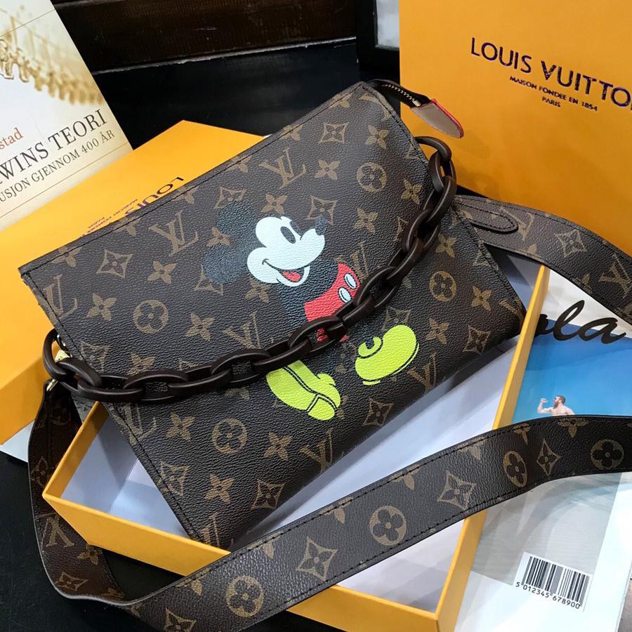 LV Louis Vuitton classic letter logo ladies shopping cosmetic bag chain handbag shoulder bag messeng