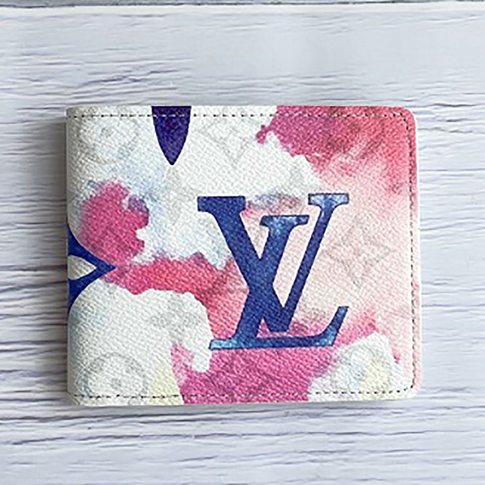 LV Louis Vuitton Multicolored Letter Print Flap Wallet Clutch Bag