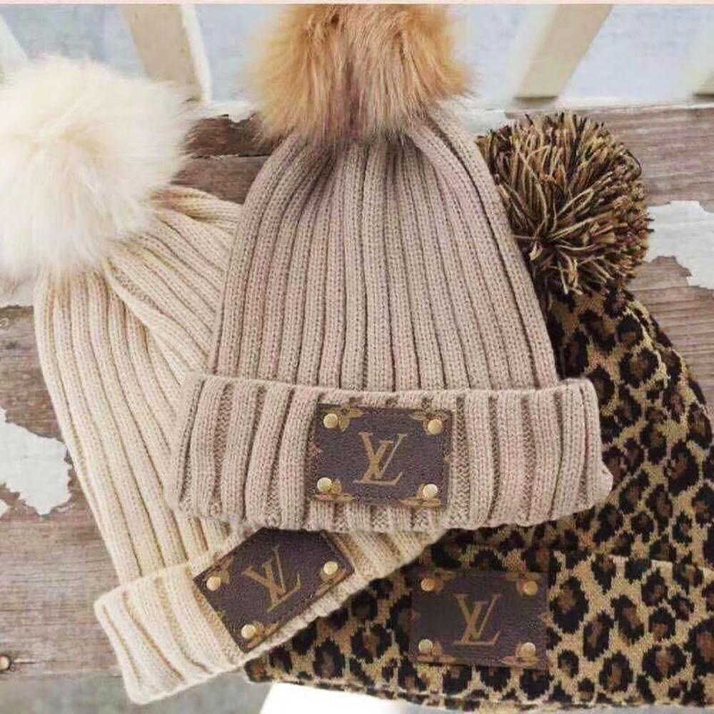 LV Louis Vuitton warm knitted beanie hat