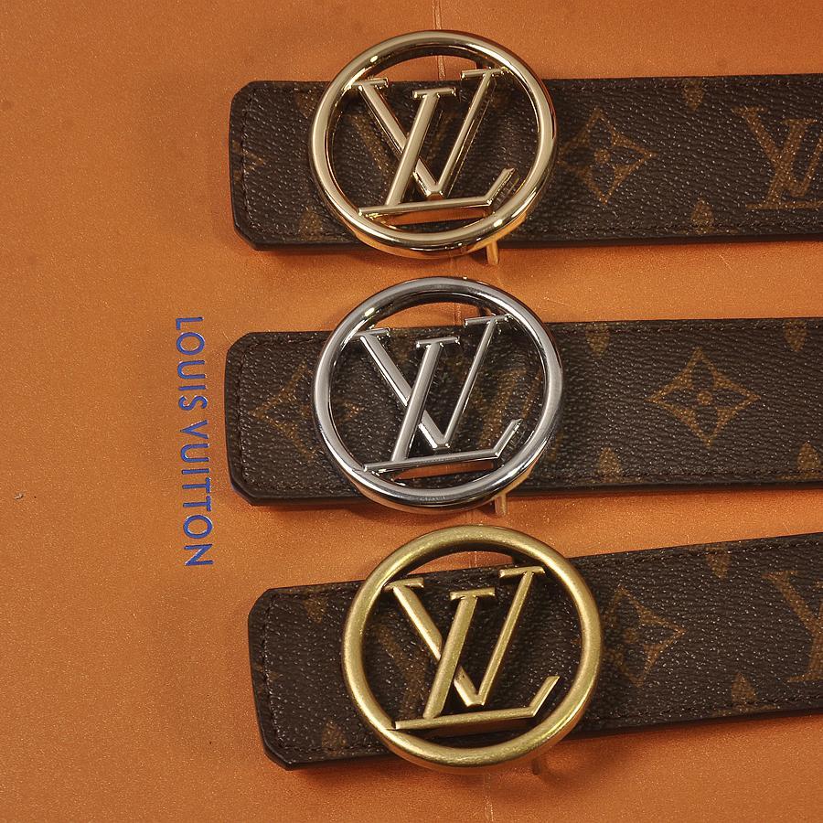 Louis Vuitton hot sale fashion letter plaid print round LV letter buckle men's and women's b