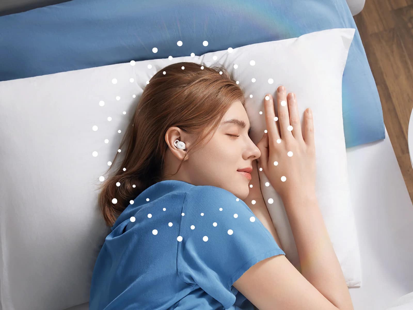 sleep enhancing earbuds woman