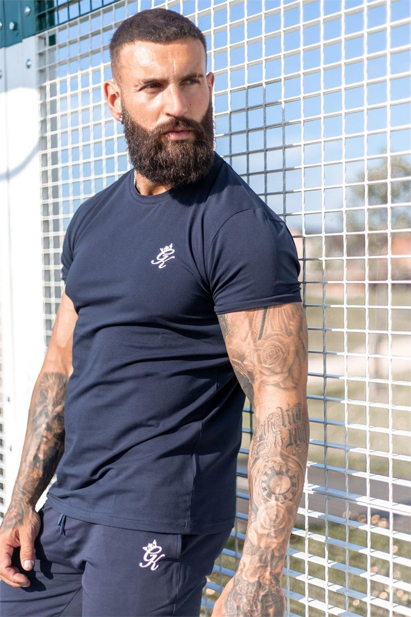 Mens Gym King Origin Short Sleeved T-Shirt - Navy Blue