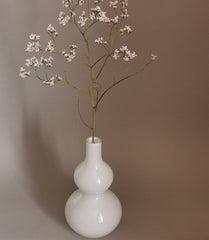 Vase bubble vintage opaline blanc fleurs séchées