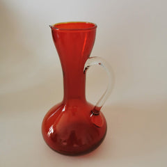 vase en opaline rouge vintage
