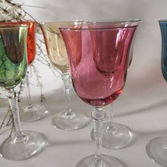 verre sur pied vintage coloré cristal