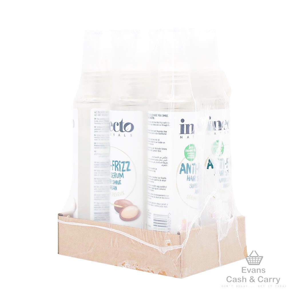 CASE of Inecto Anti-Frizz Hair Serum Super Shine Argan (6x100ml)