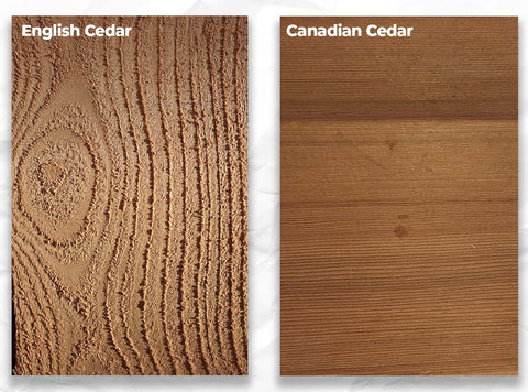 English vs Canadian Cedar Grain Comparison