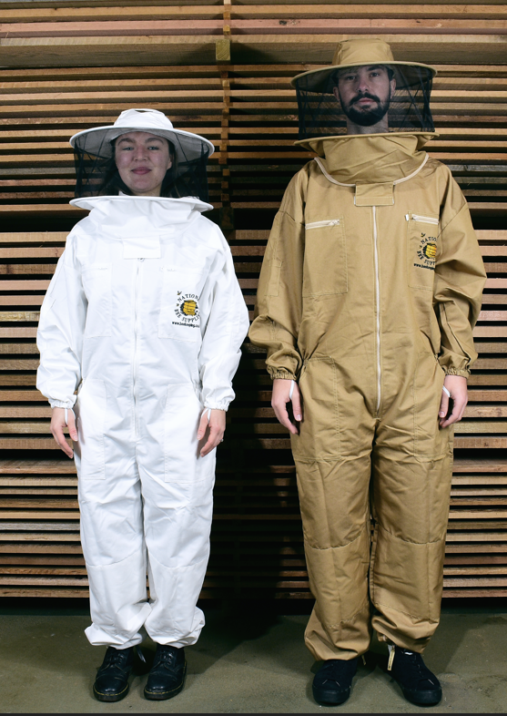 An image of Beekeeper's Suit with Round Hood, XXL / Beige