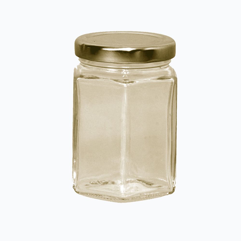 An image of 72 Hexagonal Jars With Lids 227G