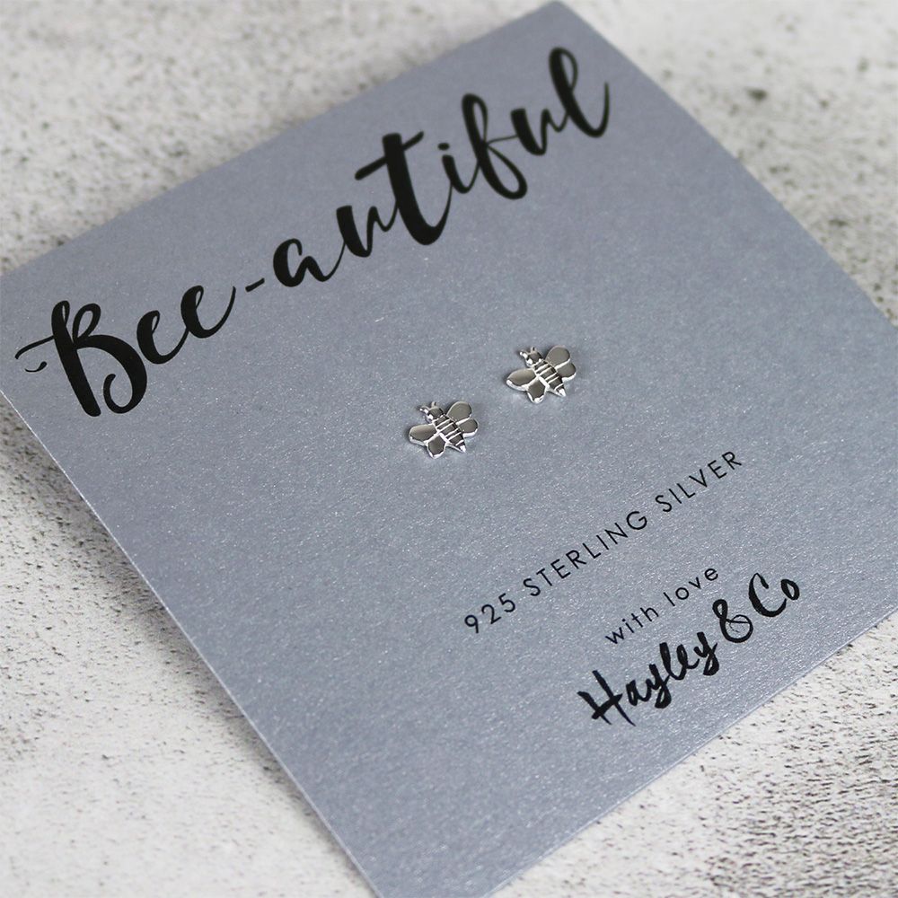 An image of Bee Stud Earrings - Silver