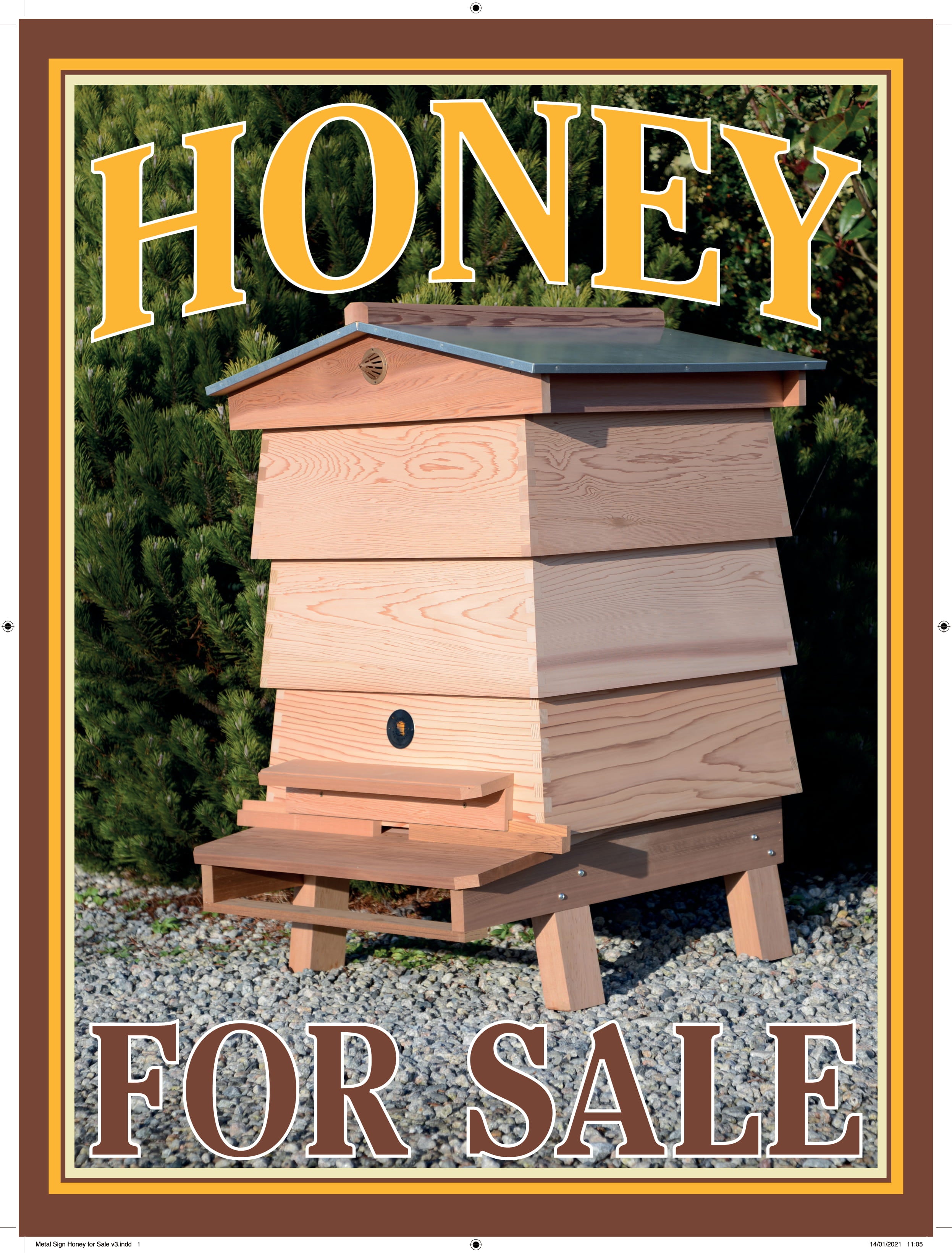 An image of Honey For Sale Sign with WBC, Large