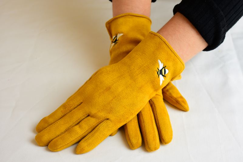 An image of Bumble Bee gloves from Recycled Plastic, Mustard