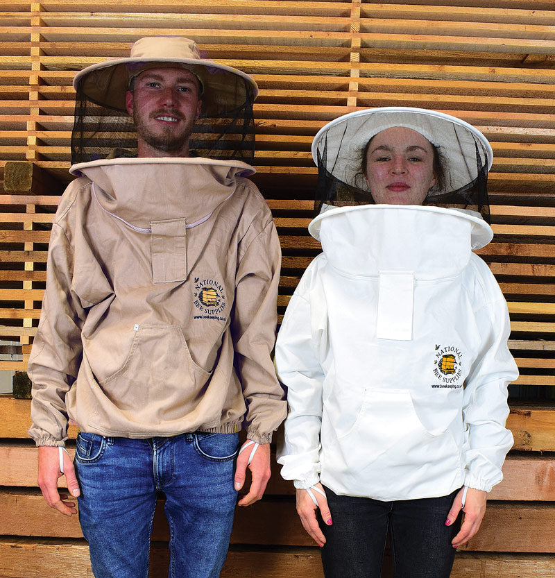 An image of Beekeeping Smock with Round Hood, Large / Beige