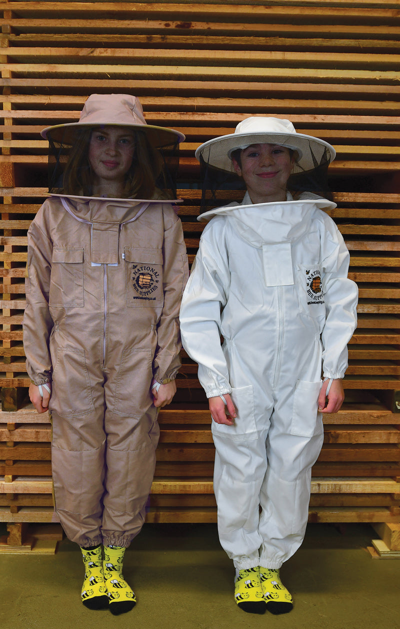 An image of Childrens Beekeeper's Suit with Round Hood, 1 XS / Beige