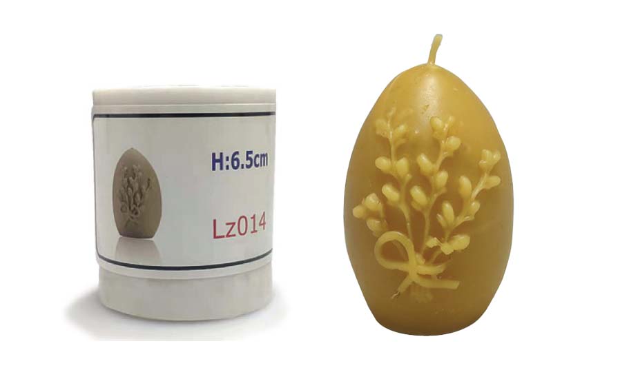 An image of Candle Mould Kit - 6cm Egg with Flower Design