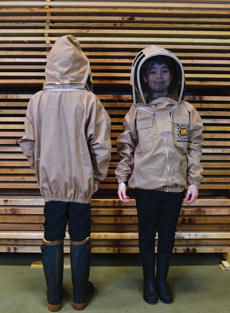 An image of Childrens Jacket with Fencing Hood Beige, XXS