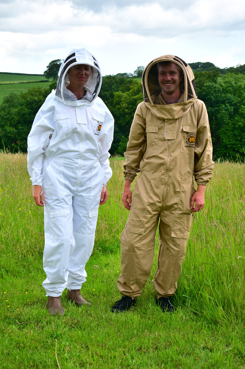 An image of Beekeepers Suit with Fencing Hood - Style 22, L / Beige