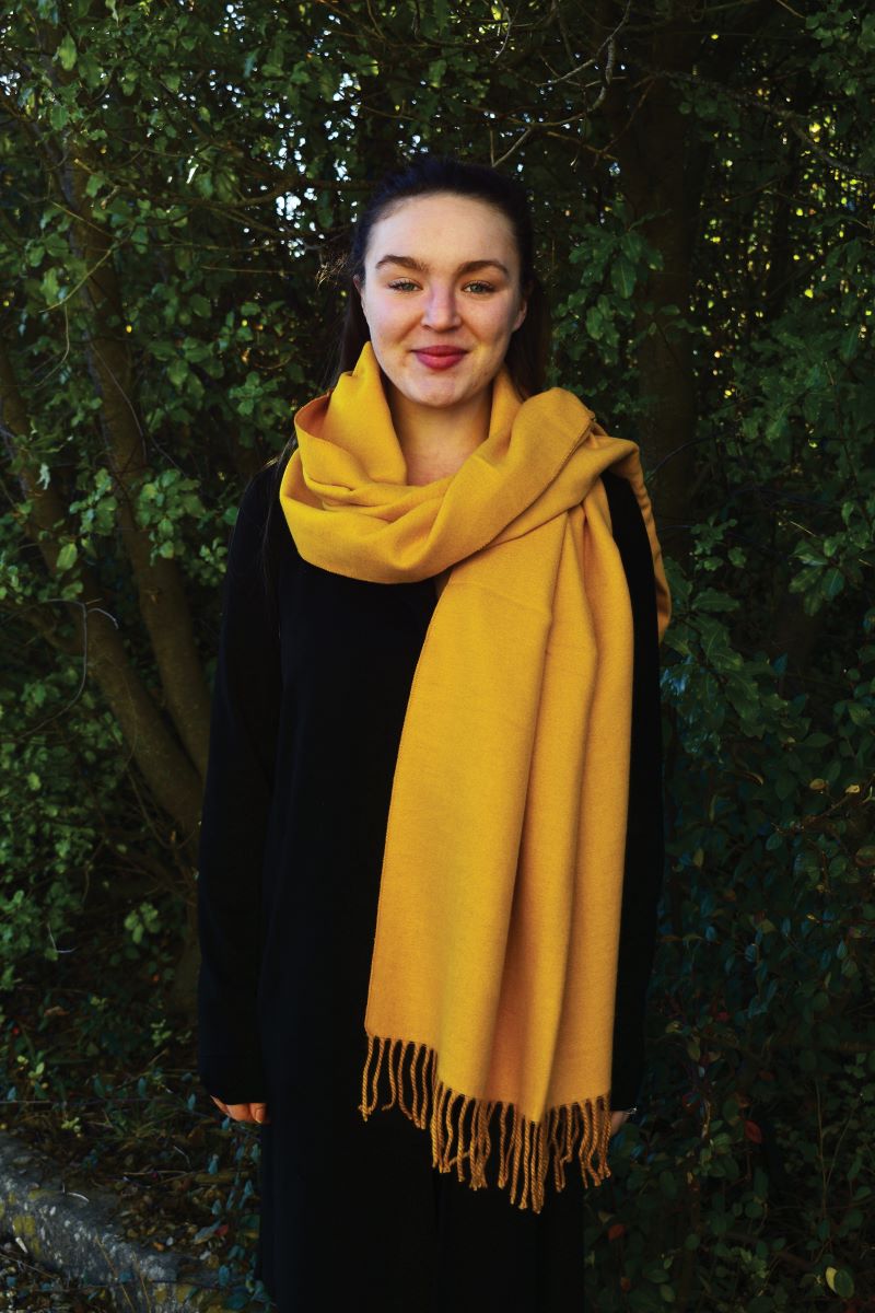 An image of Scarf from Recycled Plastic (Plain), Mustard