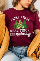 Real Thick & Sprucy Maroon Holiday Tee