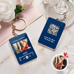 Personalized Keychain Custom Scannable QR Code Keychain Personalized Photo and Text Keychain Valentine's Day Gift