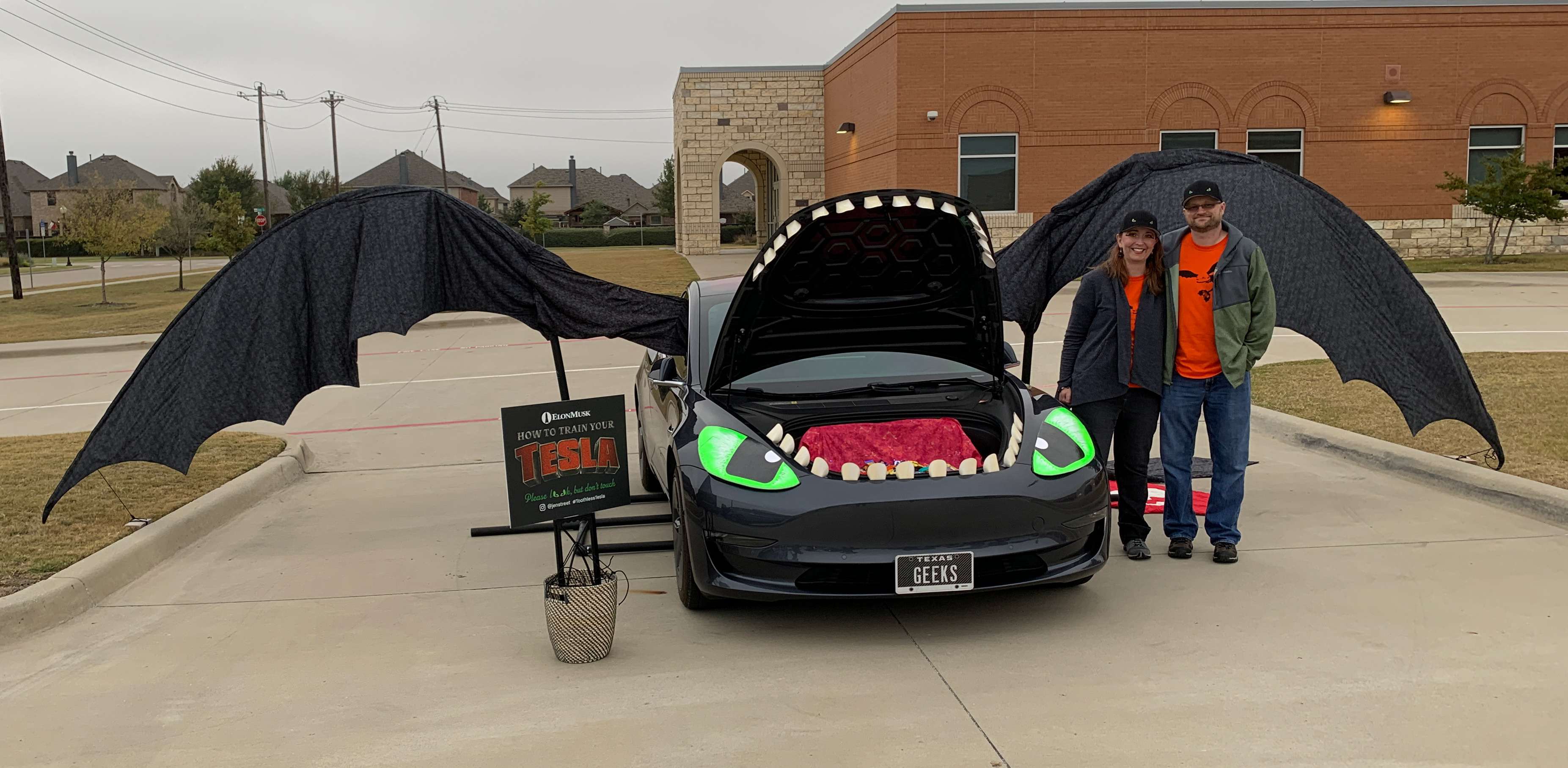The daytime look of Toothless the Tesla.