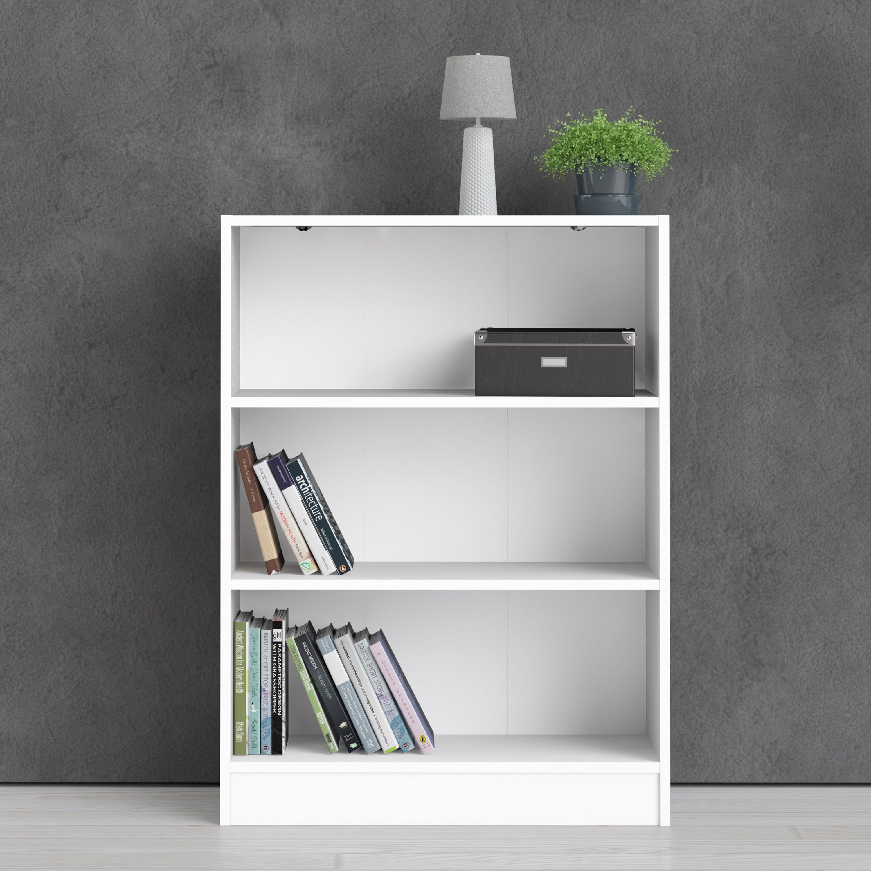 Low Wide Bookcase - Available In 2 Colours