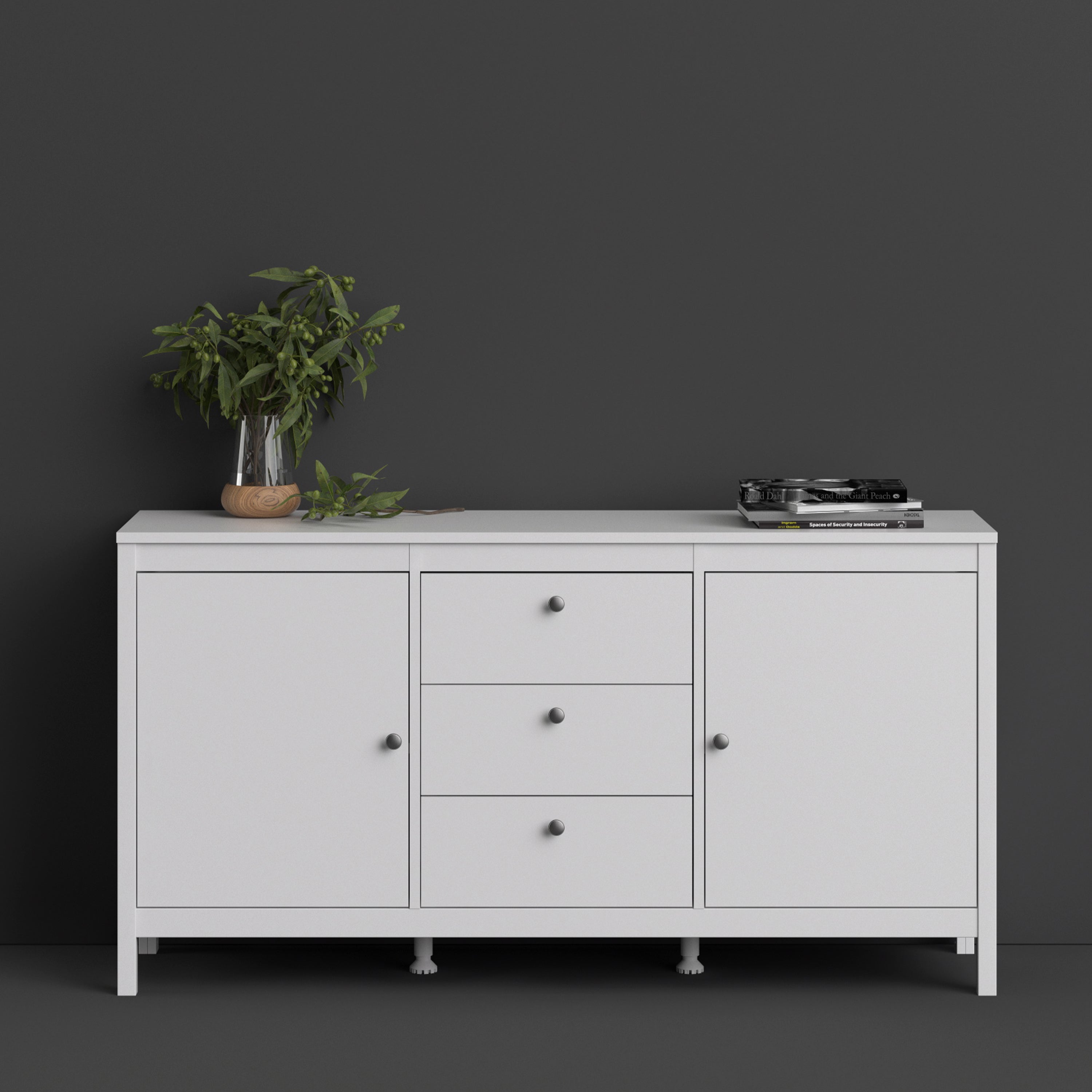 Image of Madrid 2 Door 3 Drawer Sideboard - Available In 2 Colours
