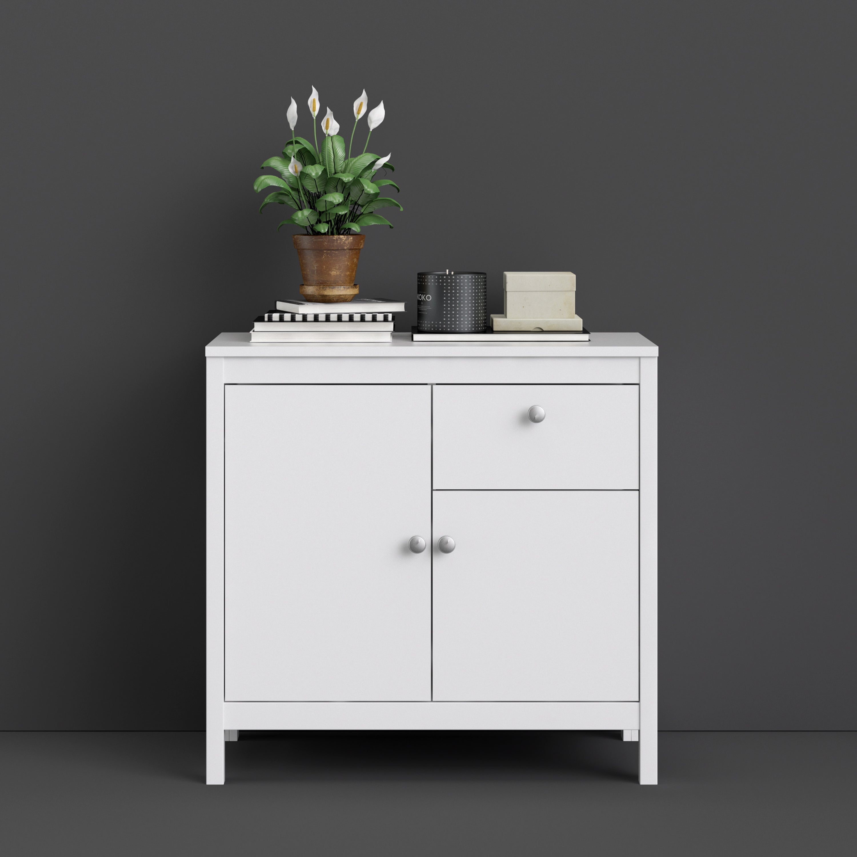 Image of Madrid 2 Door 1 Drawer Sideboard - Available In 2 Colours