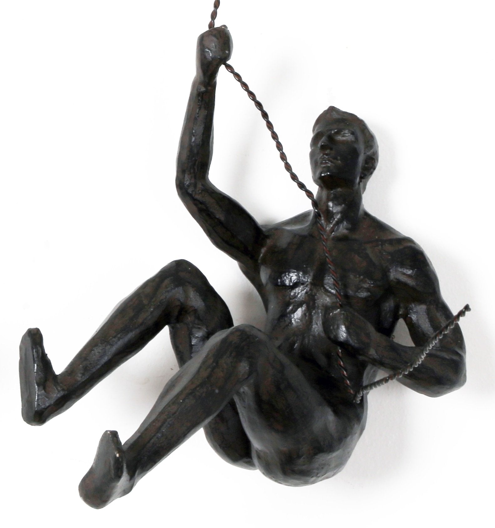 Image of Abseiling Man Looking Up Ornament Black