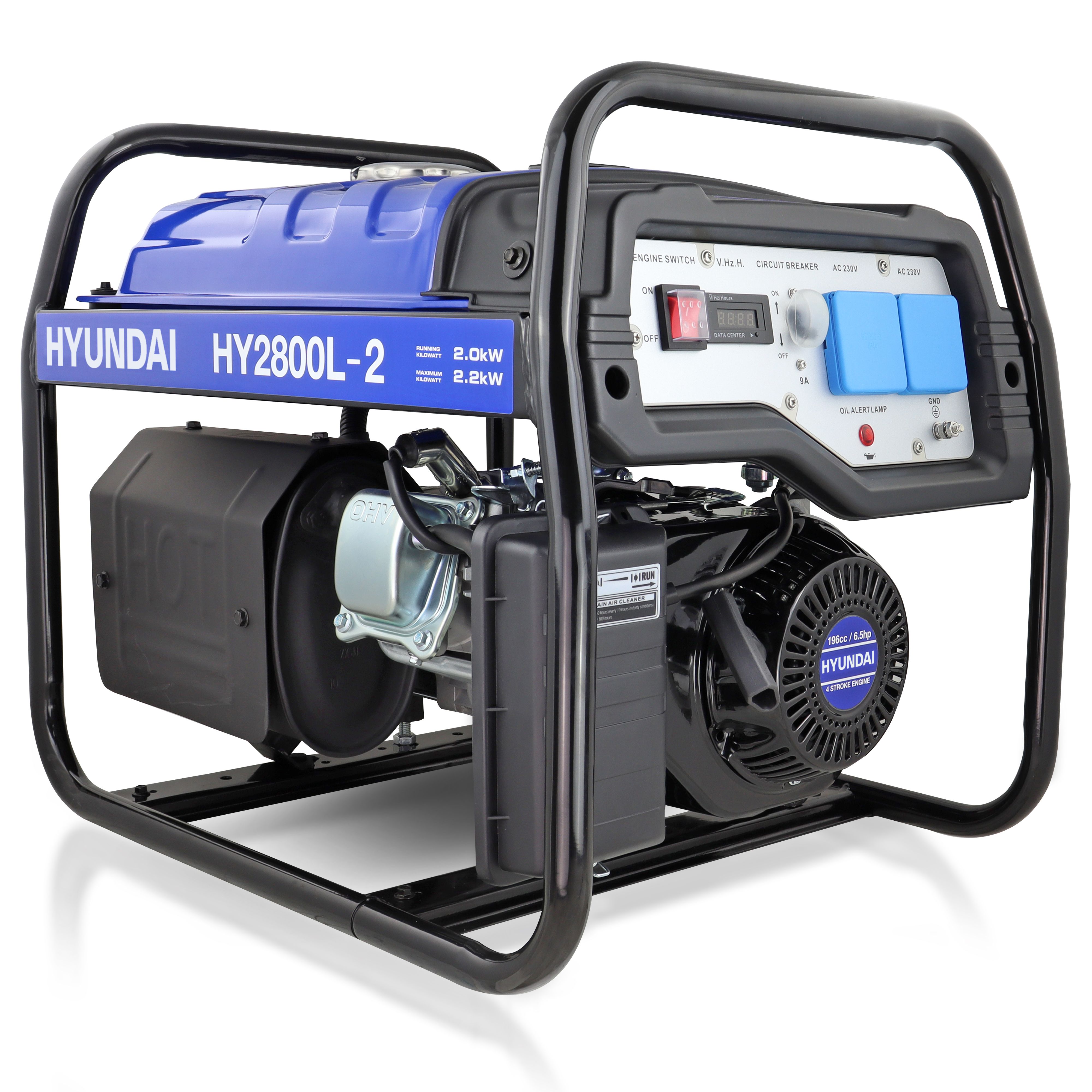 Image of Hyundai 2.2kW / 2.75kVa* Recoil Start Site Petrol Generator | HY2800L-2