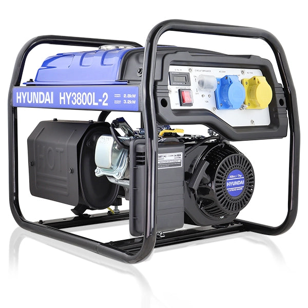 Image of Hyundai 3.2kW / 4kVa* Recoil Start Site Petrol Generator | HY3800L-2