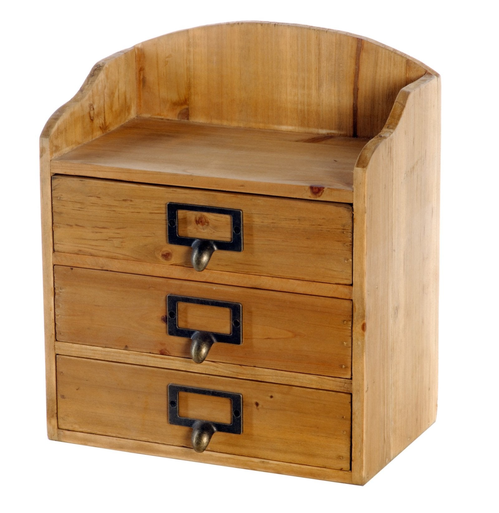 Image of 3 Drawers Rustic Wood Storage Organizer