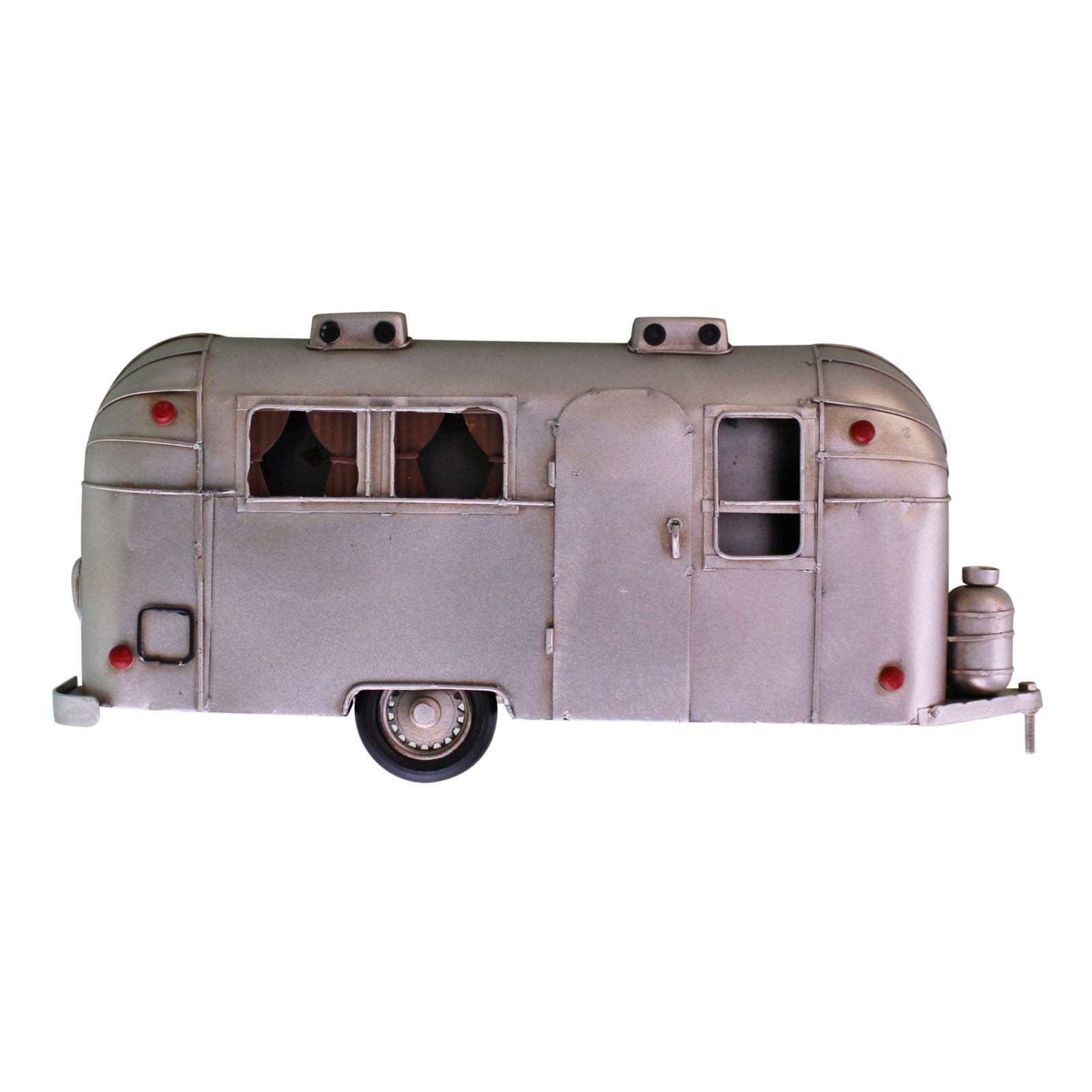Image of Wall Hanging Silver Metal Camper Decoration