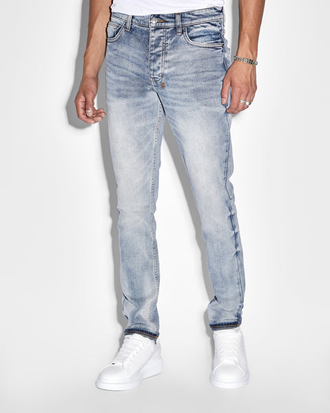 Chitch Punk Blue Shred Slim Fit Jeans - Blue Denim | Ksubi ++