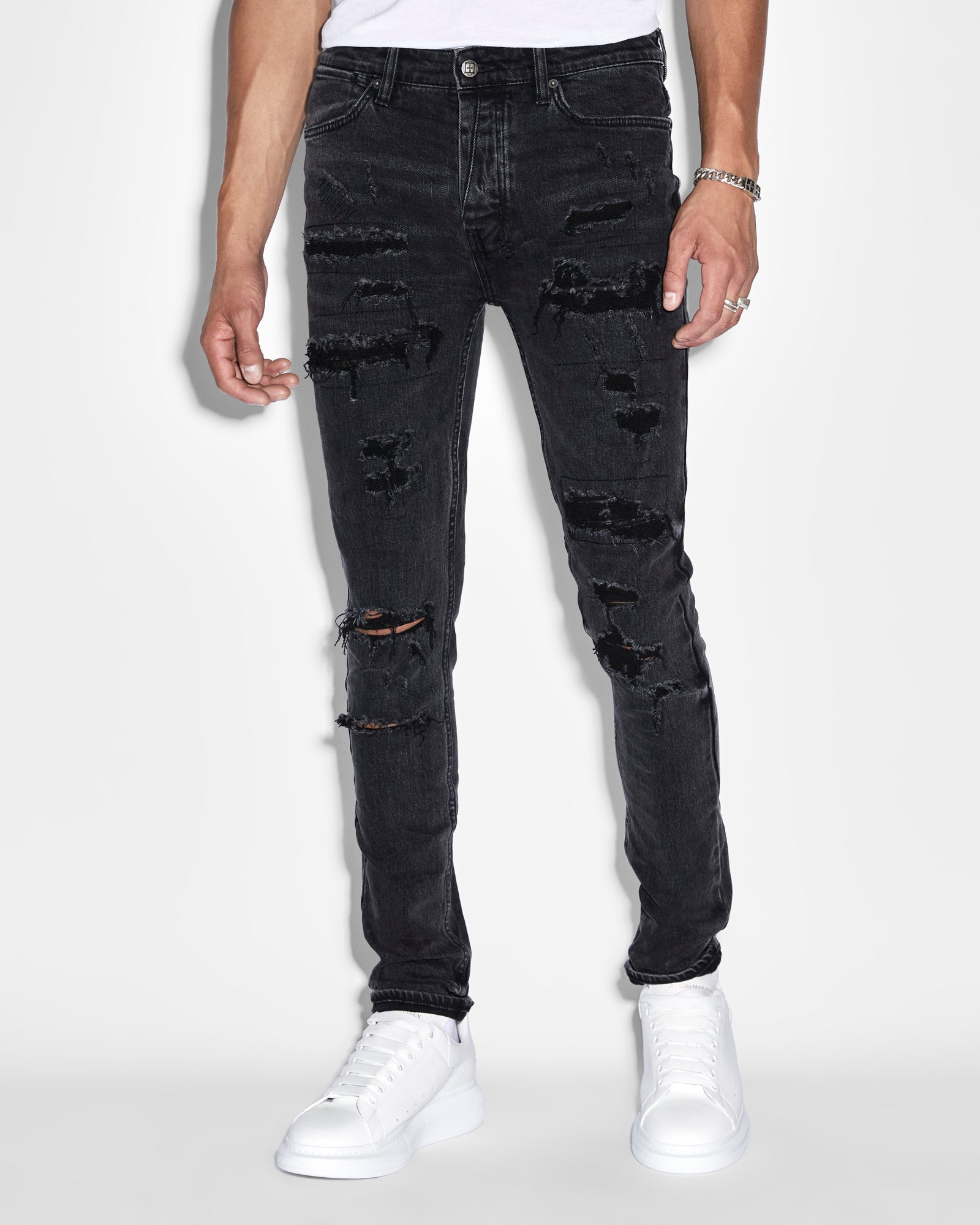 black ripped jeans for men