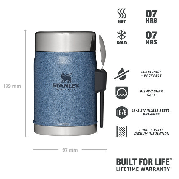  Stanley Classic Legendary Vacuum Insulated Food Jar 18 oz –  Stainless Steel, Naturally BPA-free Container – Keeps Food/Liquid Hot or  Cold for 12 Hours – Leak Resistant, Easy Clean : Home & Kitchen