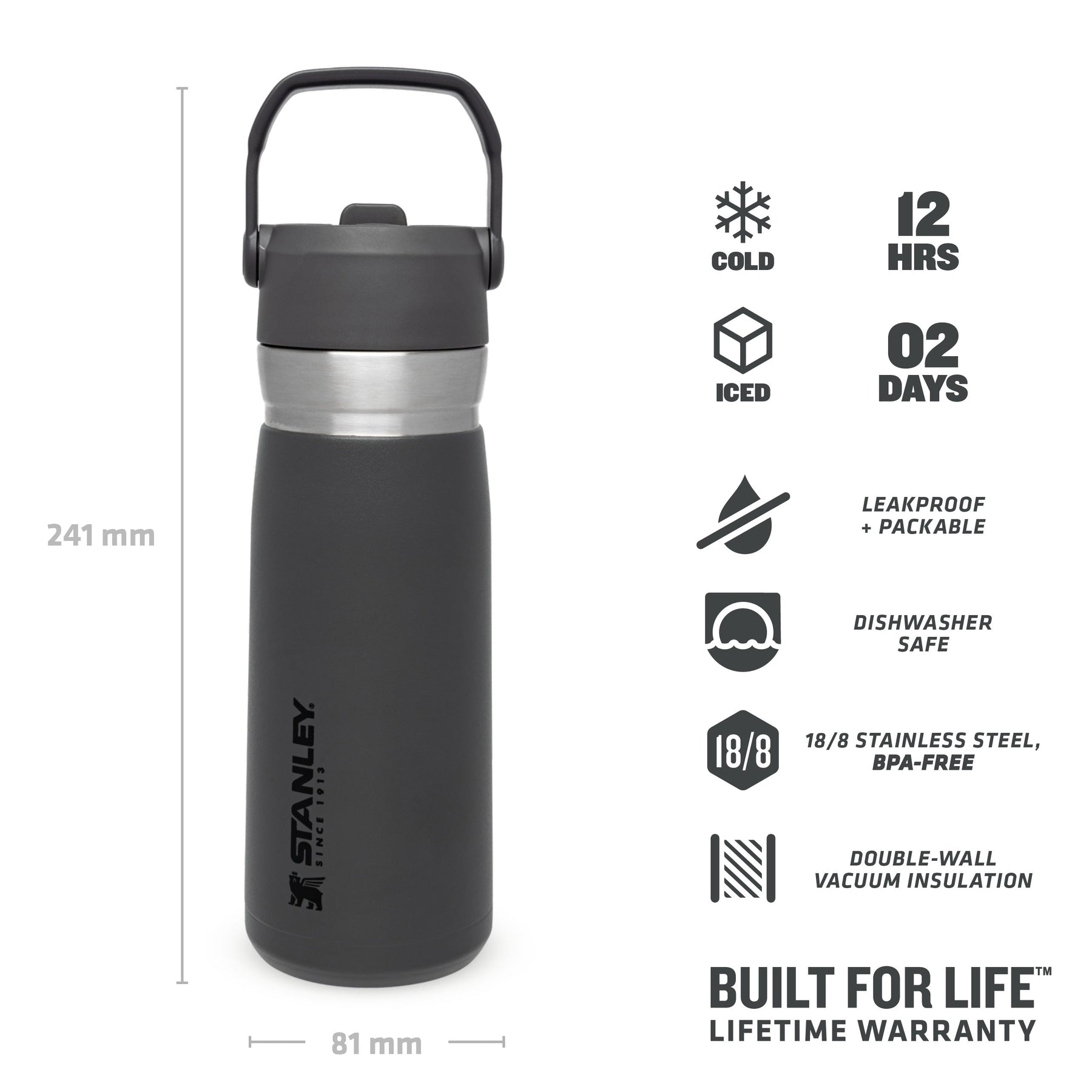 STANLEY Quick Flip Stainless Steel Water Bottle .47L / 16OZ Charcoal –  Leakproof Metal Water Bottle …See more STANLEY Quick Flip Stainless Steel  Water