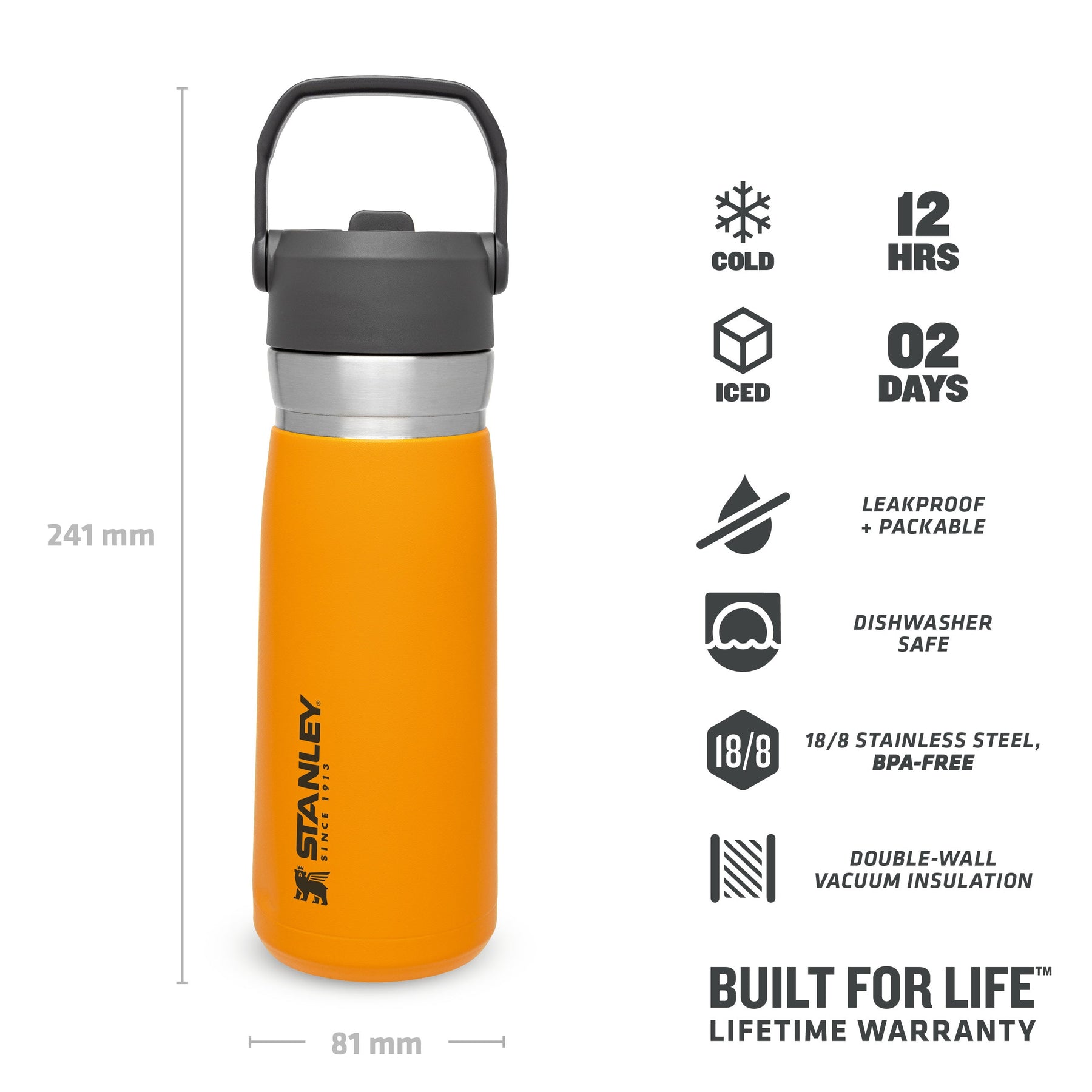  GO FLIP 700 ml yellow-orange - vacuum bottle - STANLEY -  37.26 € - outdoorové oblečení a vybavení shop