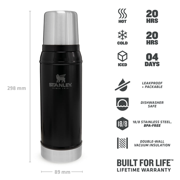 Stanley Classic 0.75 thermos - Black & Blue Shop