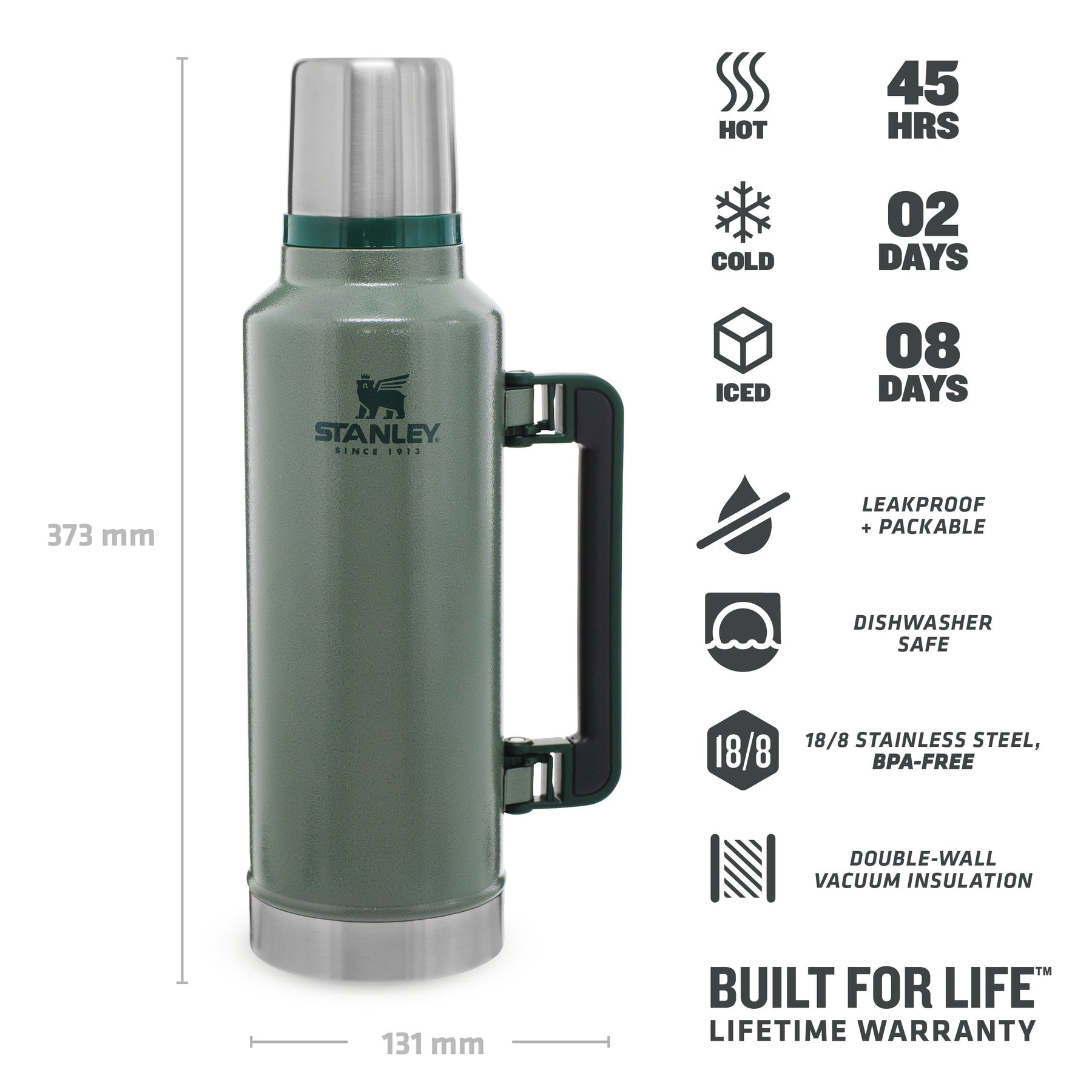 Stanley Classic 0.47l thermos flask, green