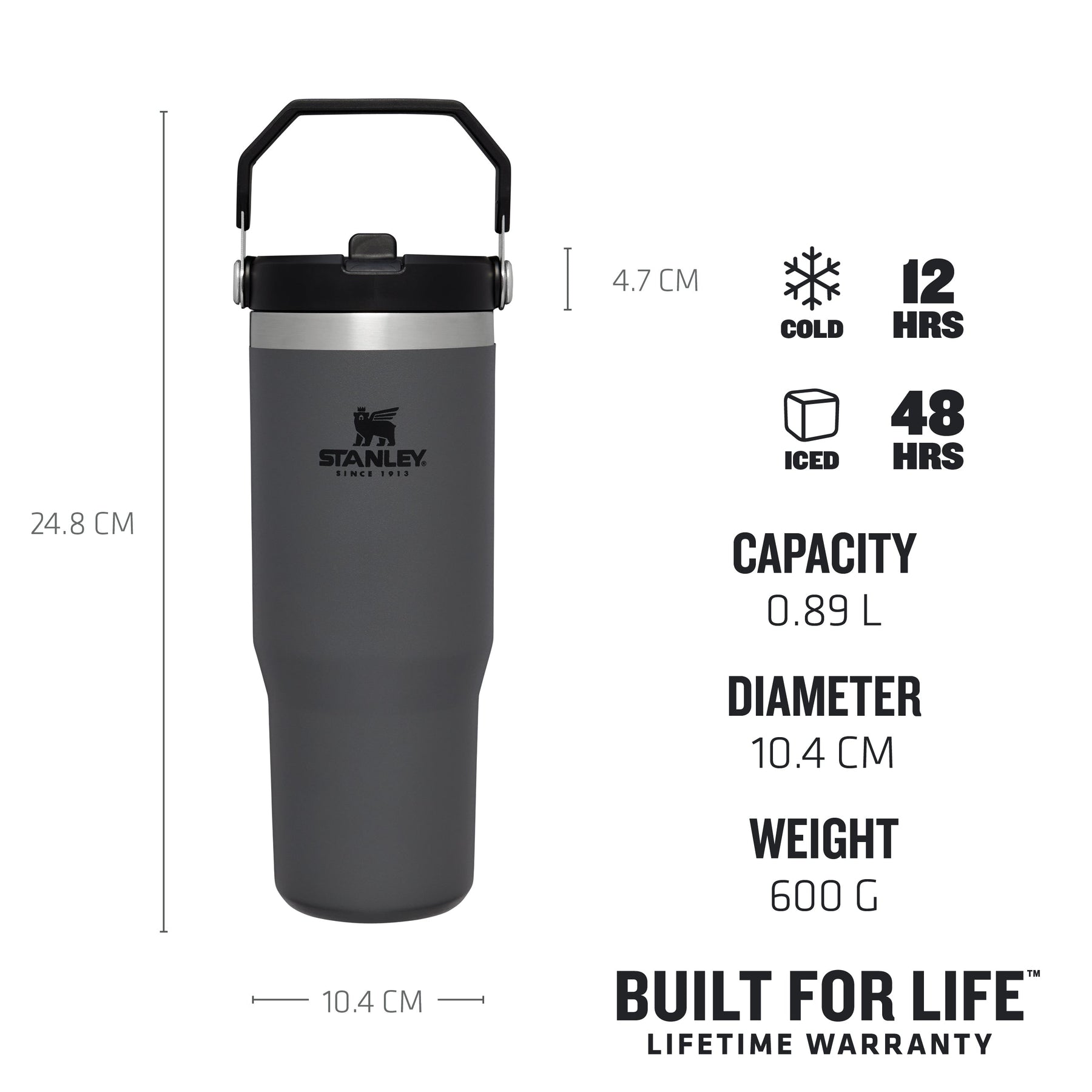 Stanley Charcoal Quencher H2.0 Flowstate 1.2L Tumbler