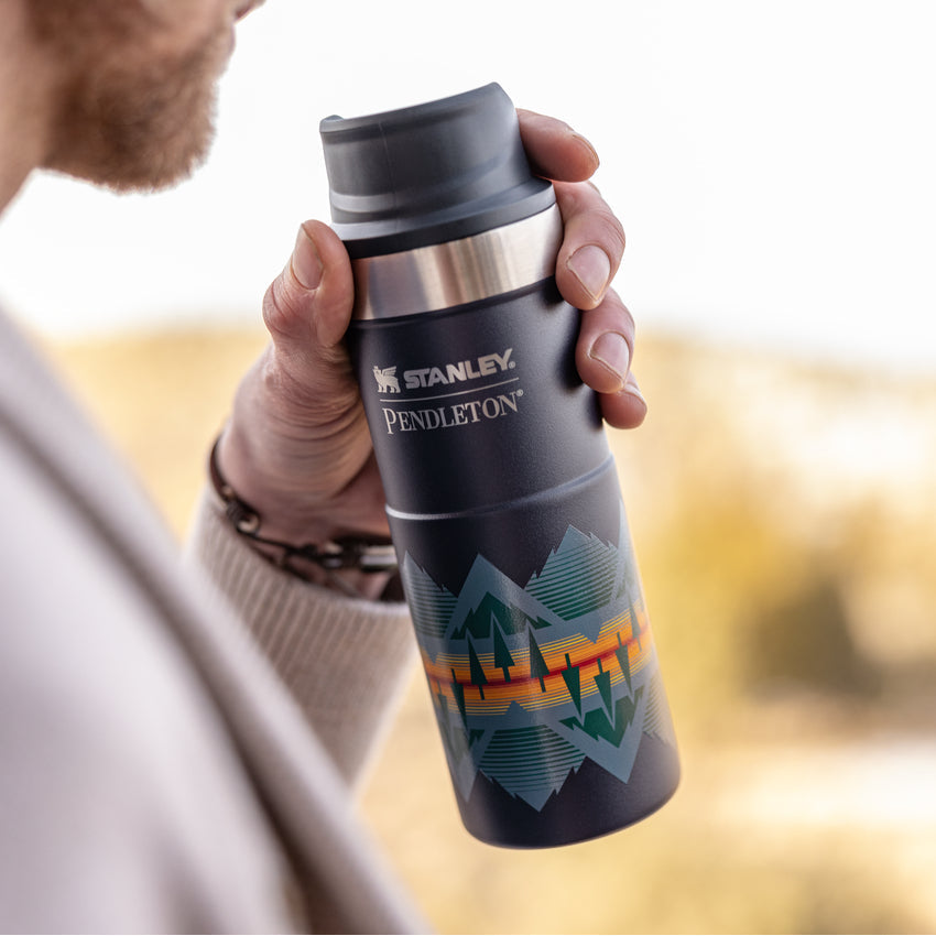 Pendleton - Stanley® Trigger-Action Striped Stainless Steel Travel Mug,  473ml Pendleton