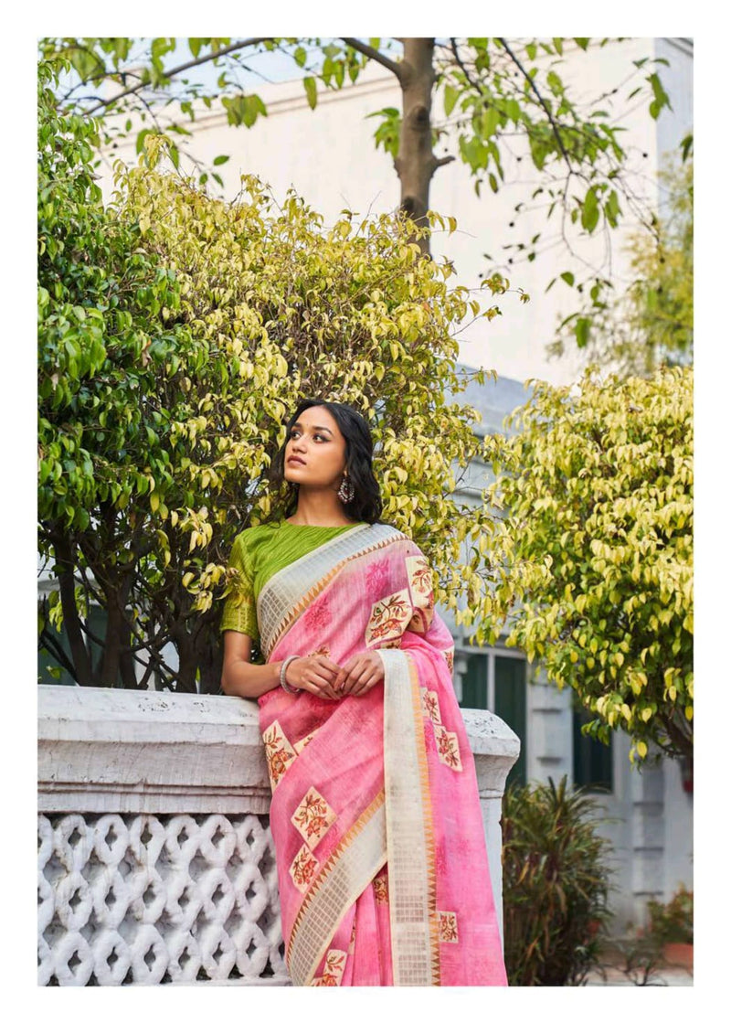 Shangrila Prints Launched Naina Linen Cotton Designer Rich Collection Sarees