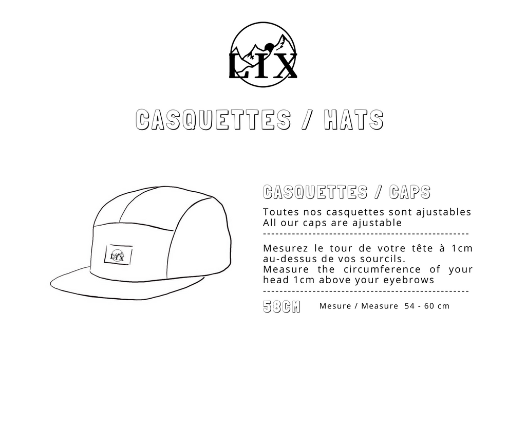 Lix design charte grandeur casquette