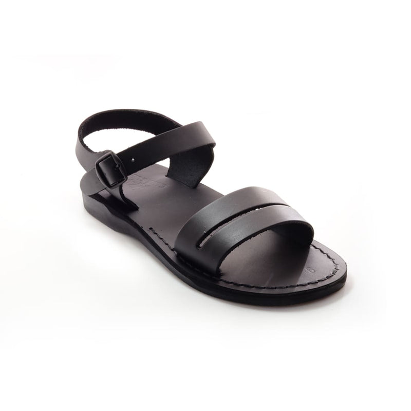 Genesis - Black women leather sandal with ankle strap – Holysouq ...