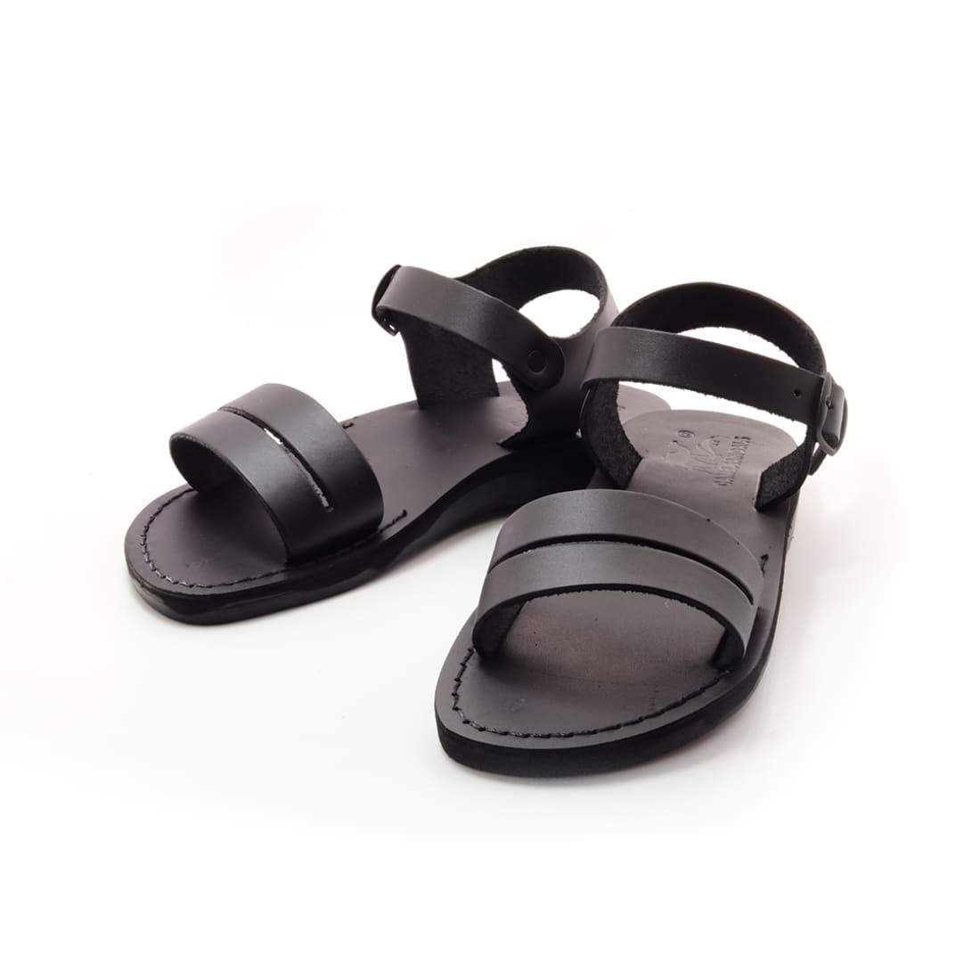 Genesis - Black women leather sandal with ankle strap – Holysouq ...