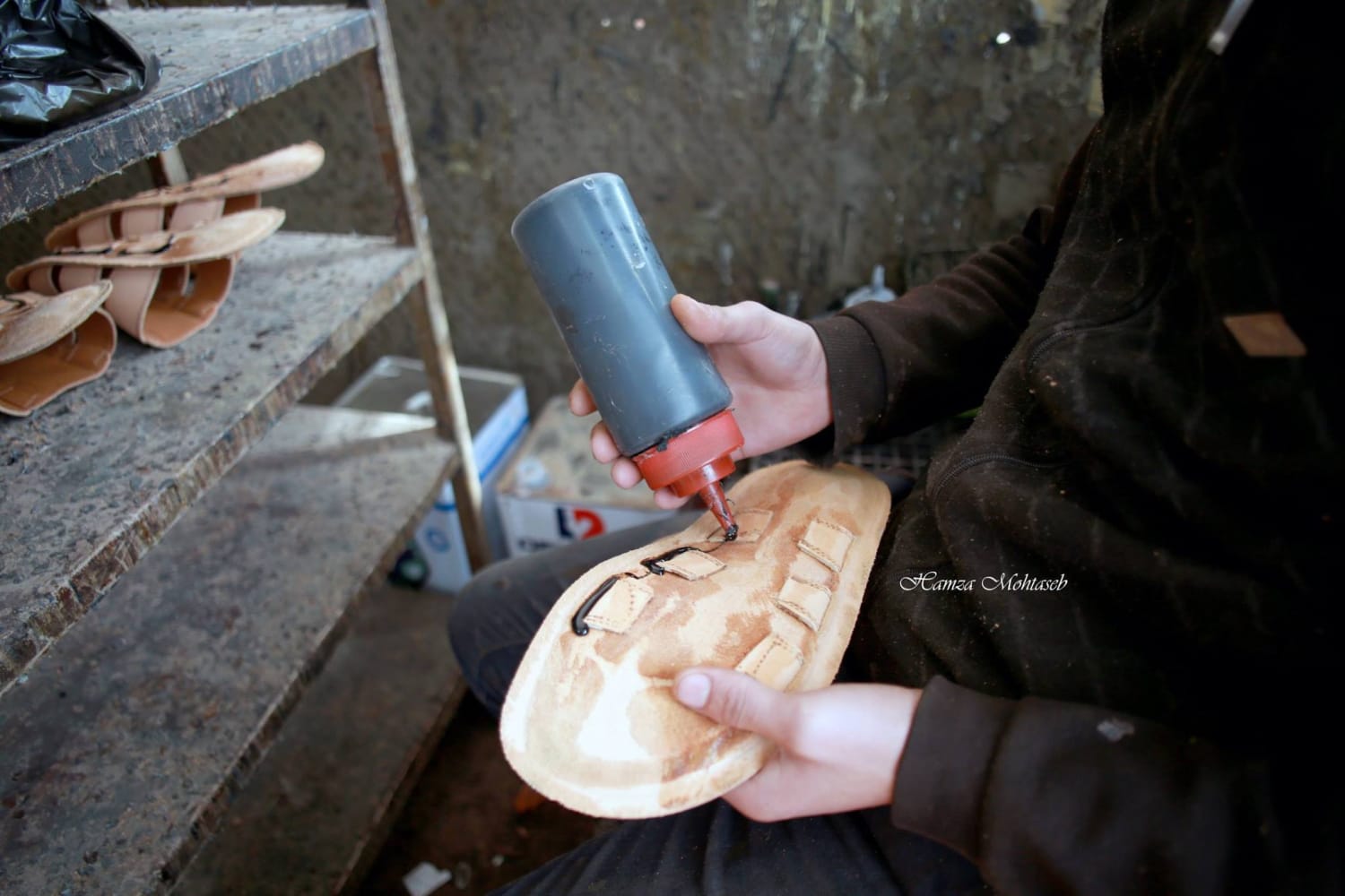 leather sandals making