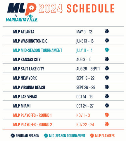 Major League Pickleball's updated 2024 schedule of events