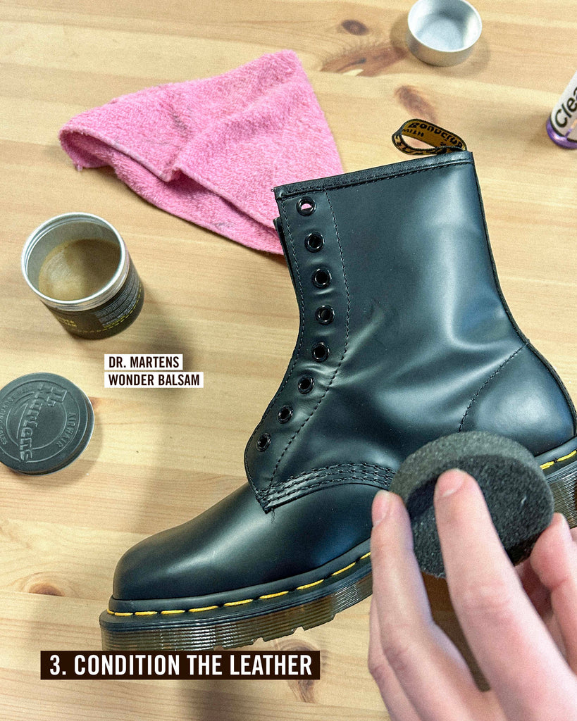 Using Wonder Balsam on Dr Martens leather boots